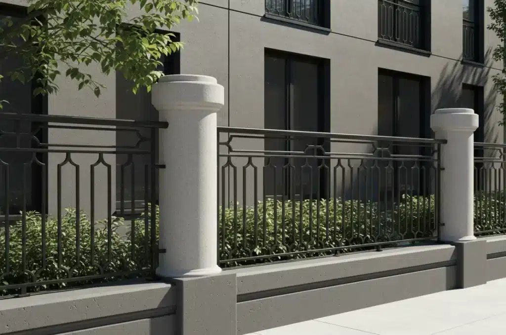 duvar üstü ferforje bahçe korkuluğu